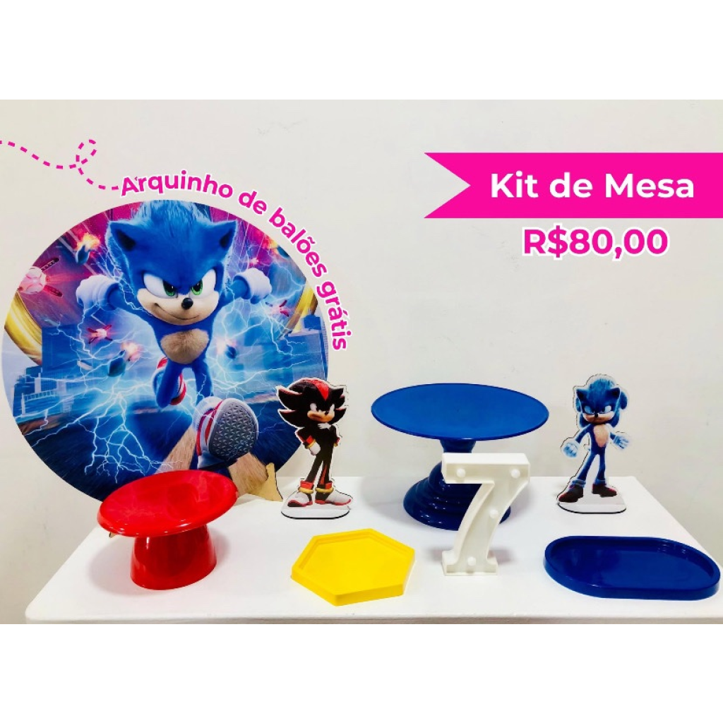 Kit de Mesa Sonic - Creare Decorações 