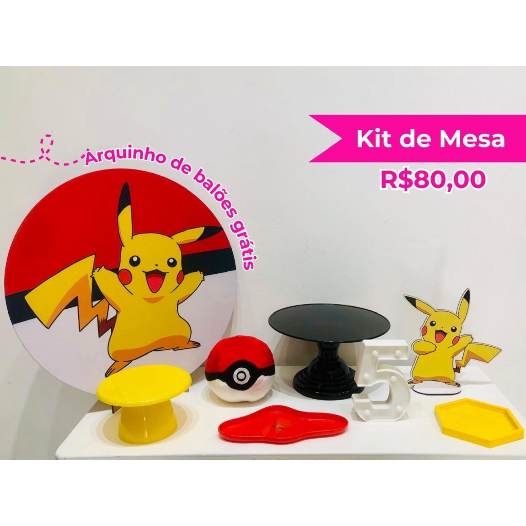 Kit de Mesa Pikachu - Creare Decorações 