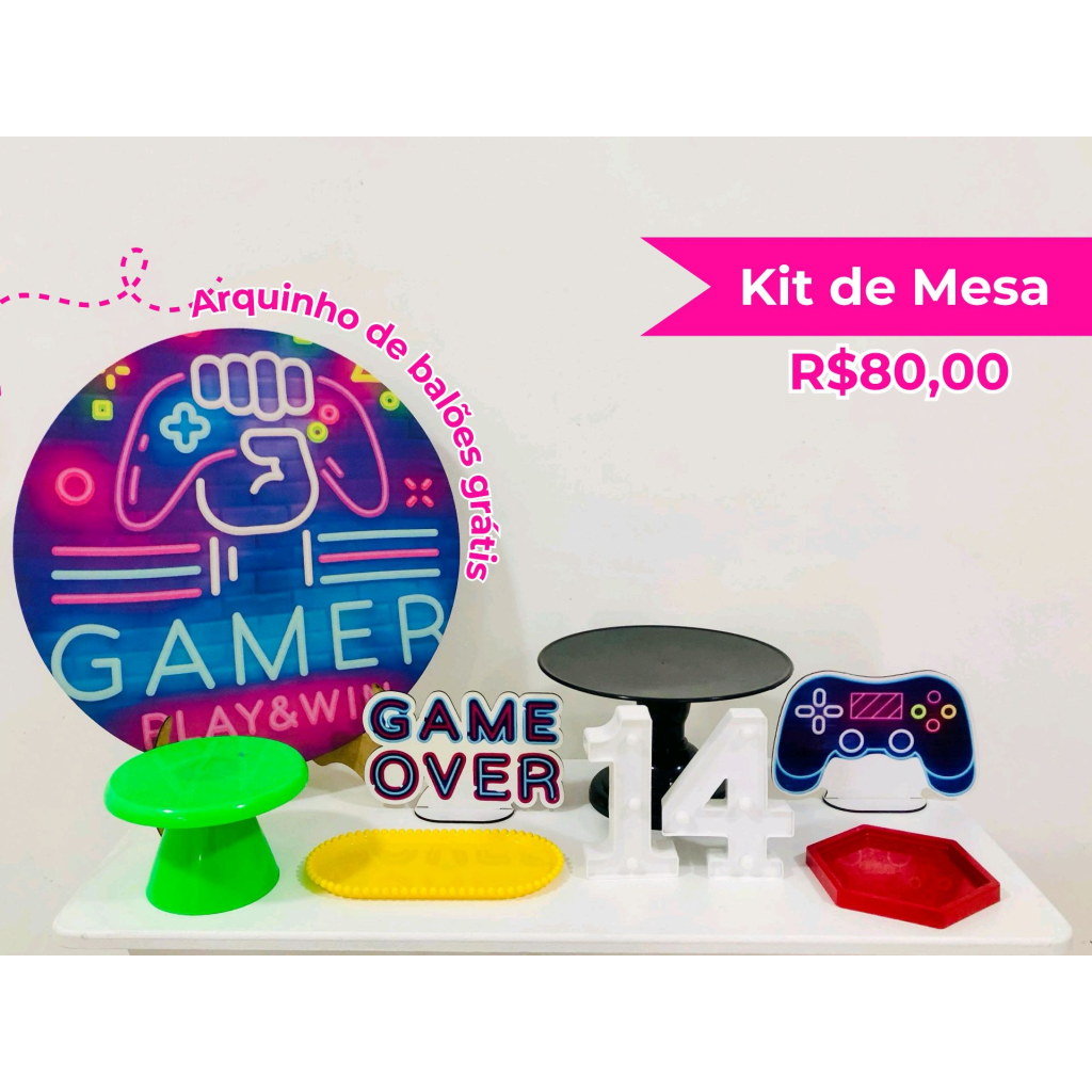 Kit de Mesa Video Game - Creare Decorações 