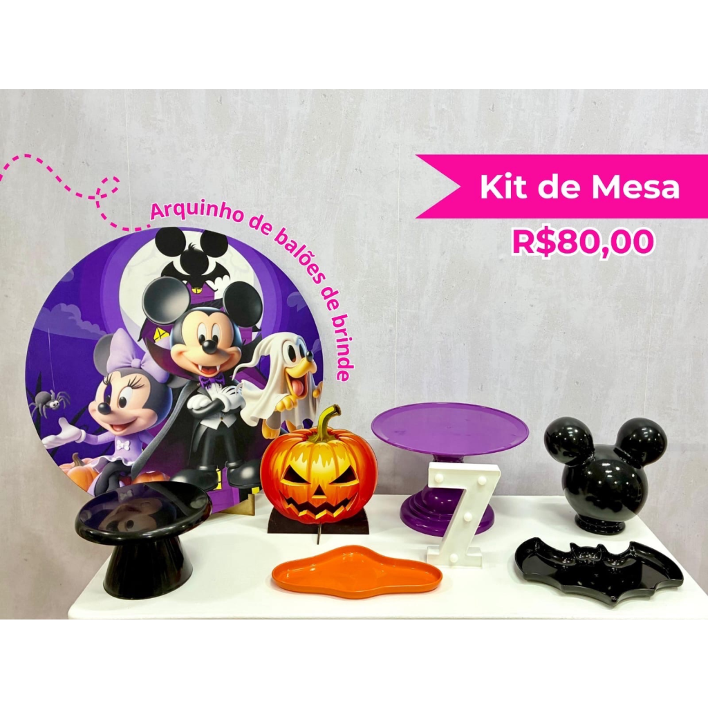 Kit de Mesa Mickey Halloween - Creare Decorações 