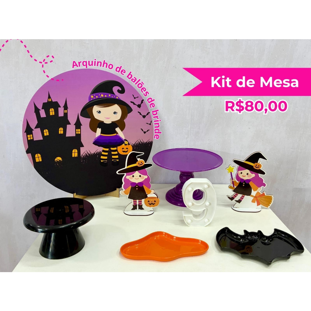 Kit de Mesa Bruxinha - Creare Decorações 