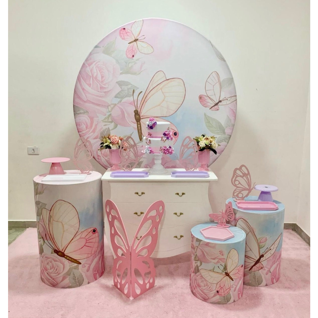 Jardim das Borboletas Rosa - Kit 2 - Creare Decorações 