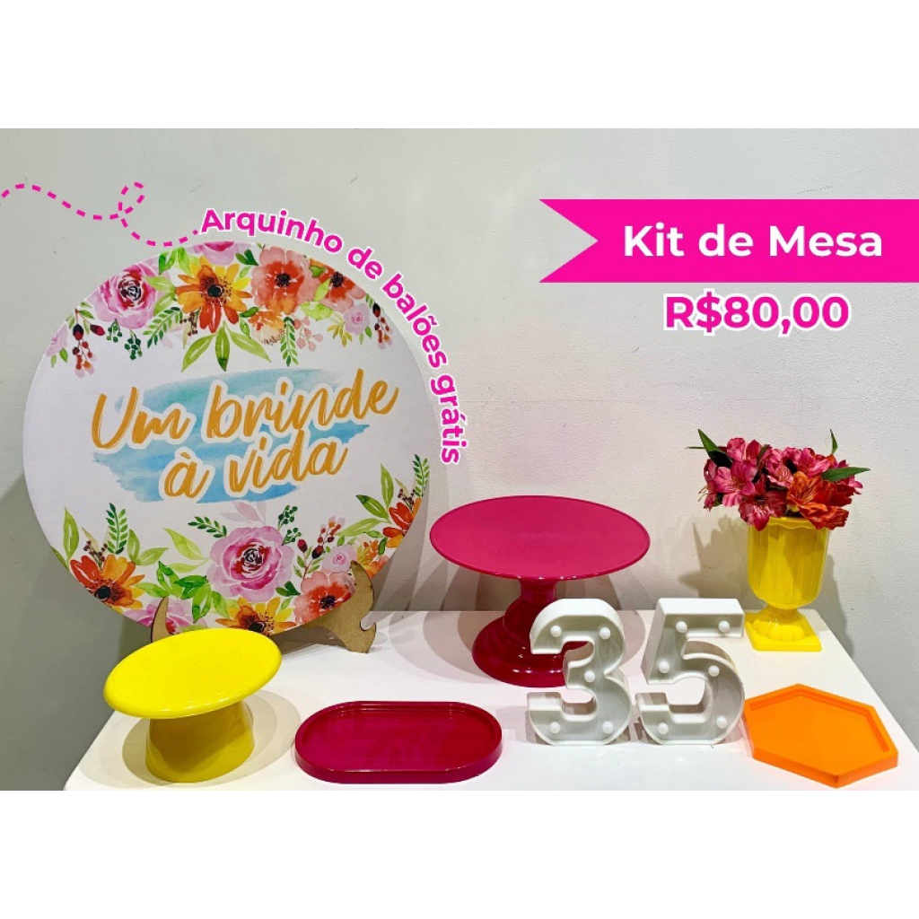 Kit de Mesa Um Brinde A Vida - Creare Decorações 