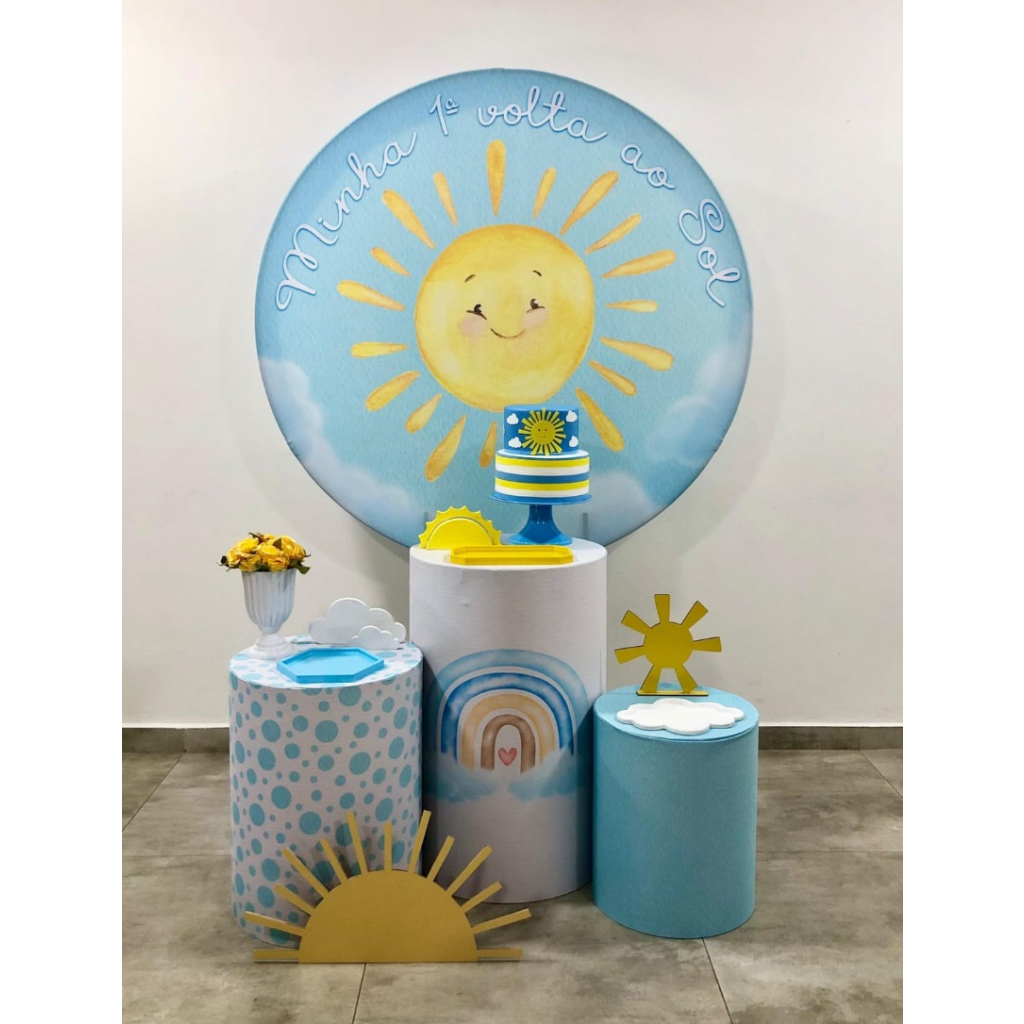 Minha 1º Volta Ao Sol Azul Kit 1 - Creare Decorações 