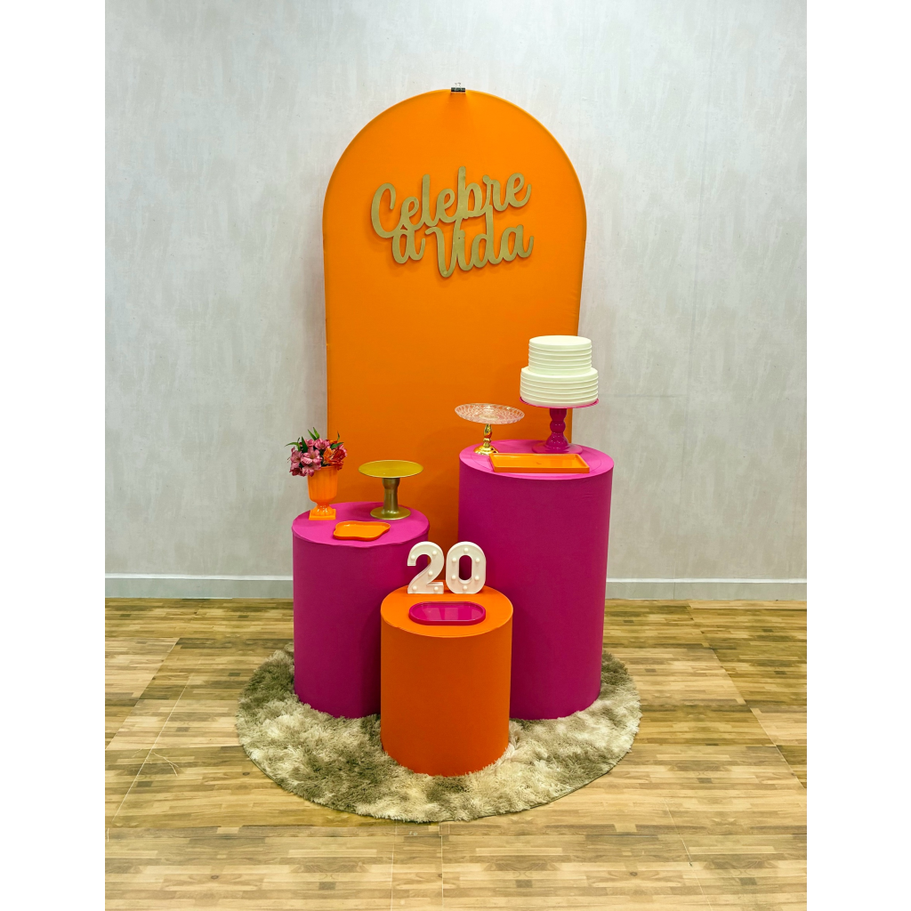 Kit Celebre Pink E Laranja - Creare Decorações 