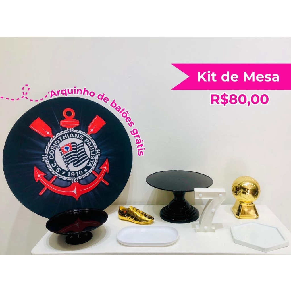Kit de Mesa Corinthians - Creare Decorações 