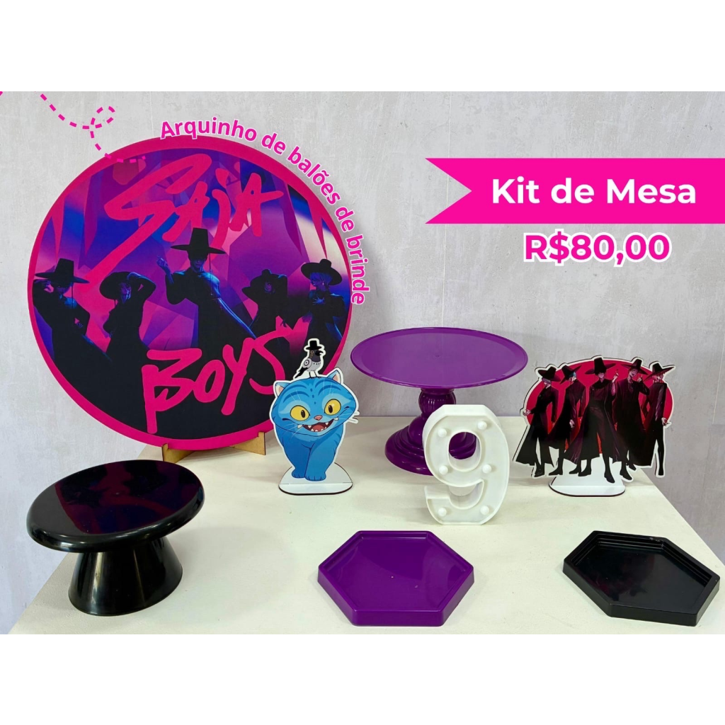 Kit de Mesa Saja Boys - Creare Decorações 