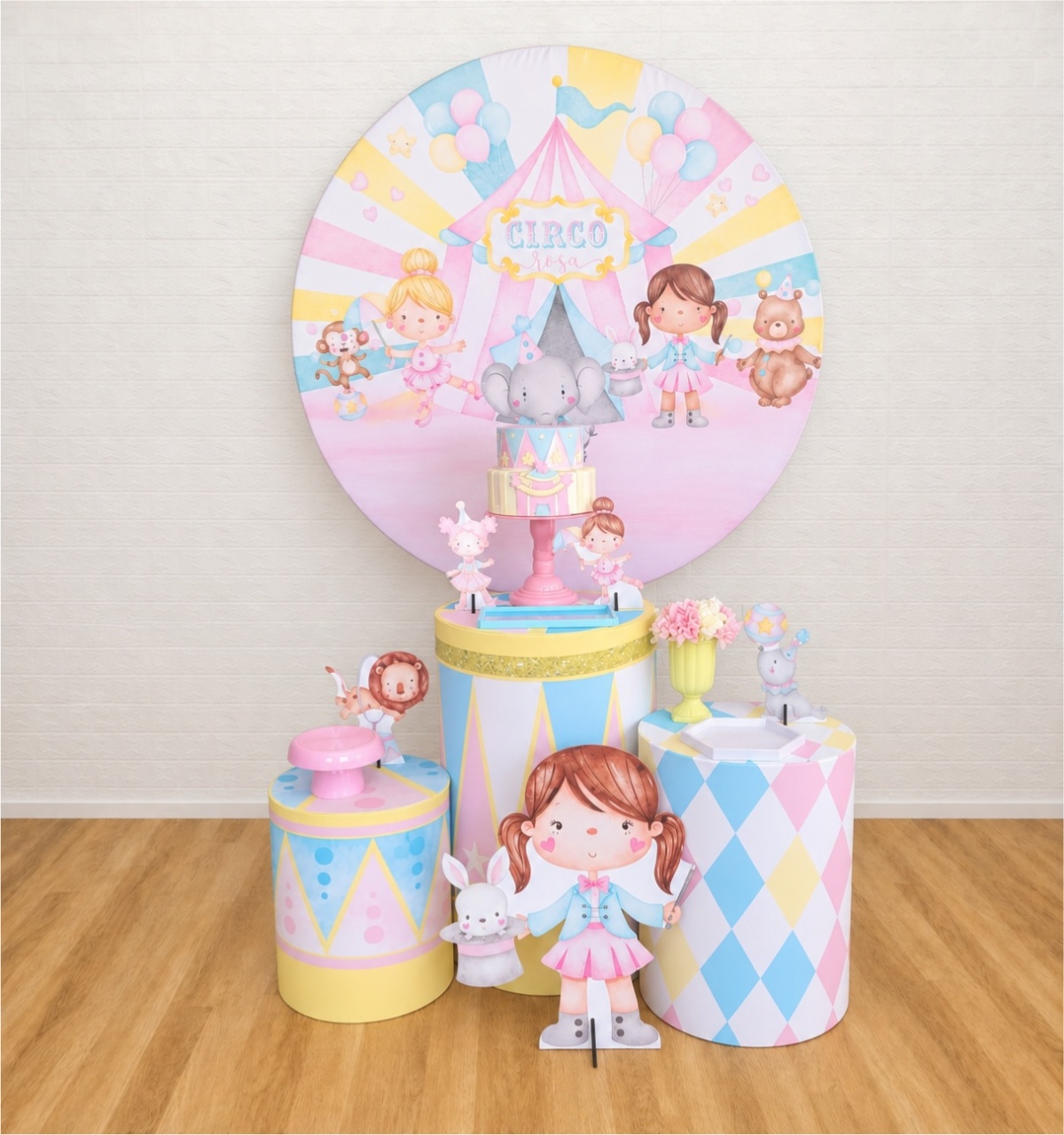 Circo Rosa - Kit 1 - Creare Decorações 