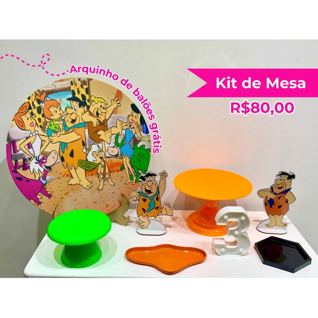 Kit de Mesa Flinstones - Creare Decorações 