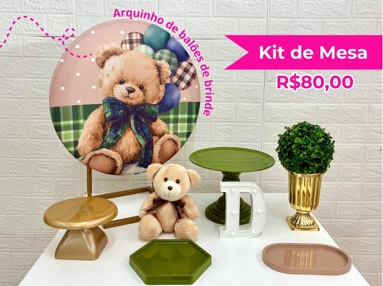 Kit de Mesa Ursinho - Creare Decorações 