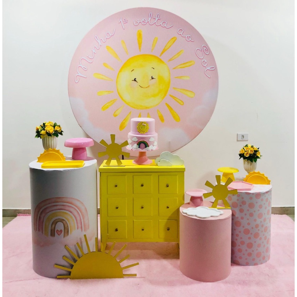 Minha 1º Volta Ao Sol Rosa - Kit 2 - Creare Decorações 
