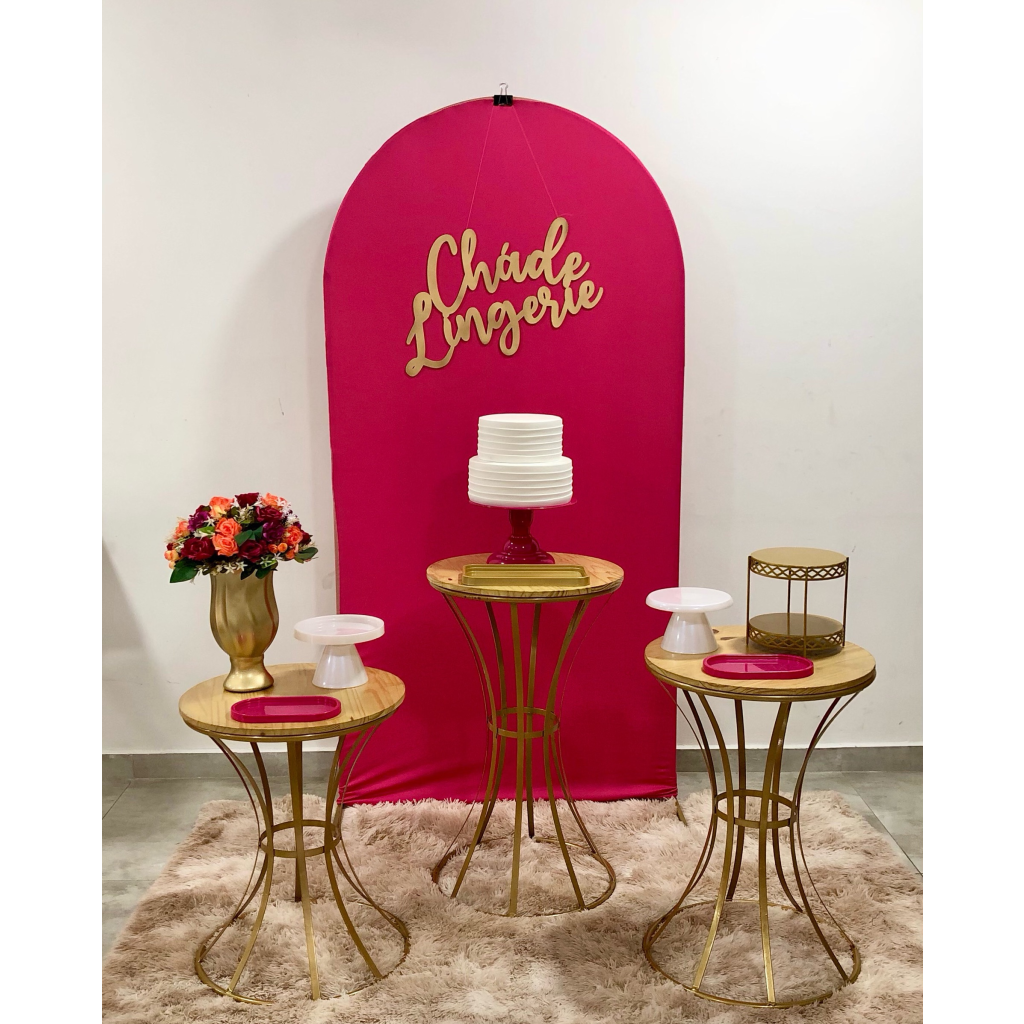 Chá de Lingerie Pink Com Dourado - Composição  - Creare Decorações 