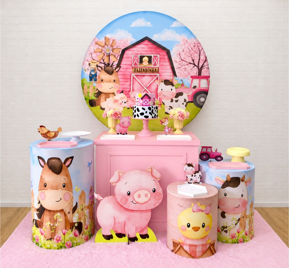 Fazendinha Rosa - Kit 2 - Creare Decorações 