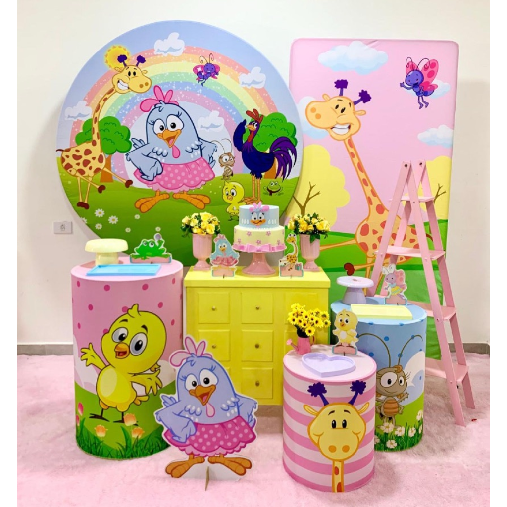Galinha Pintadinha Rosa Kit 3 - Creare Decorações 