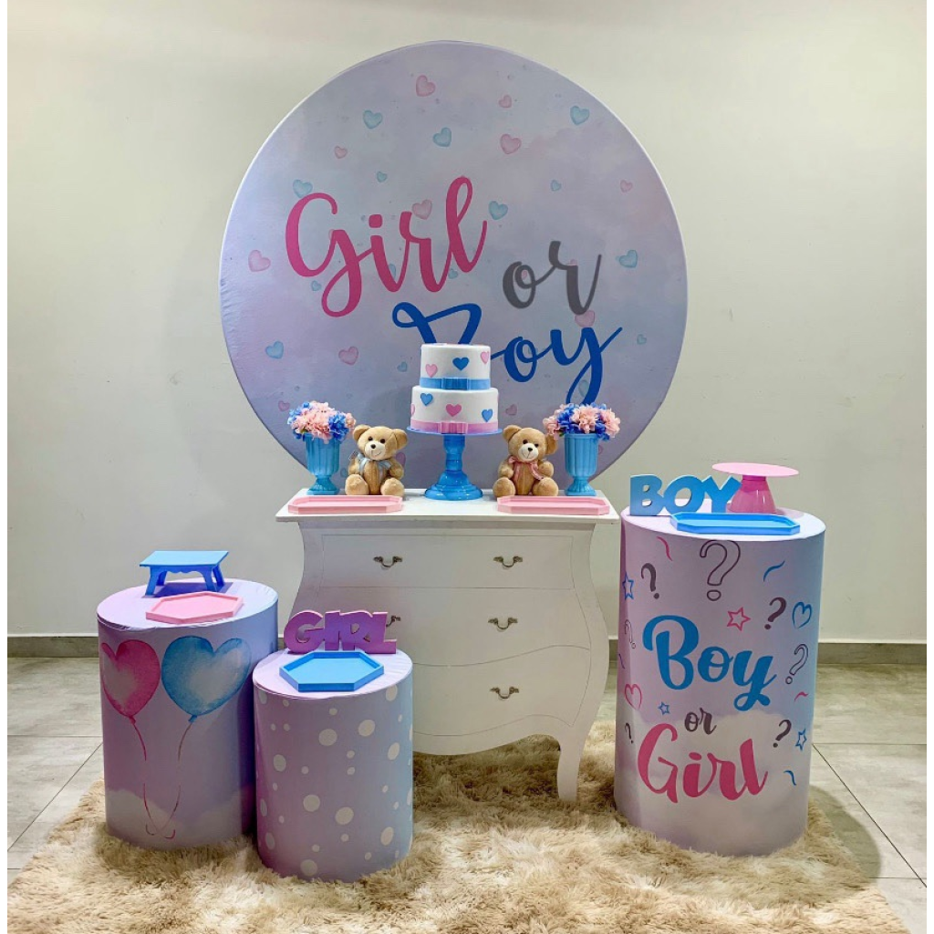 Chá Revelação Rosa E Azul - Kit 2 - Creare Decorações 