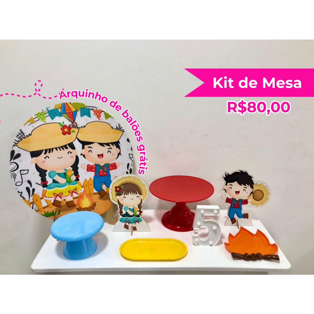 Kit de Mesa Arraiá Infantil - Creare Decorações 