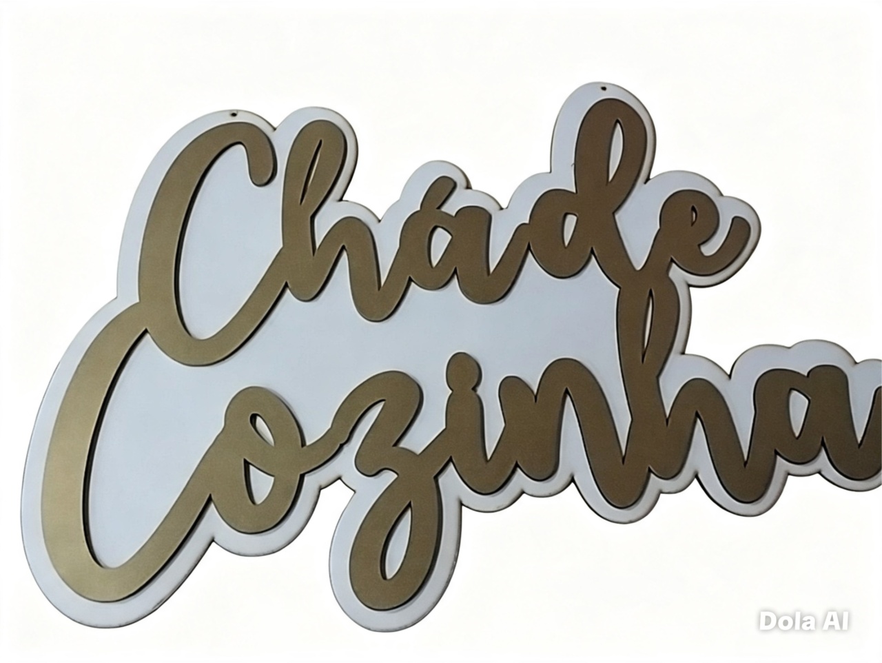 Plaquinha Mdf Chá de Cozinha Dourado - Creare Decorações 