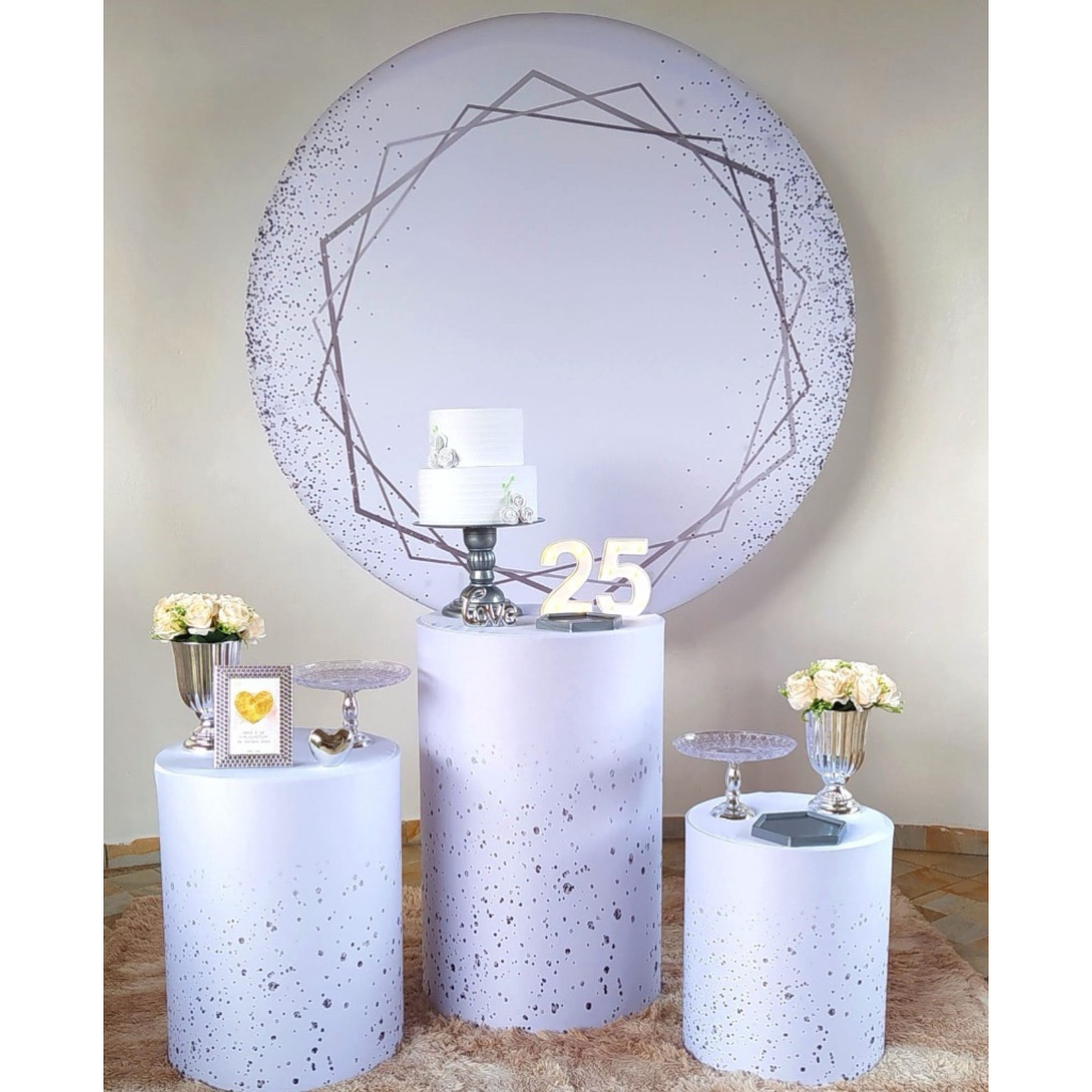 Branco E Prata Kit 1 - Creare Decorações 