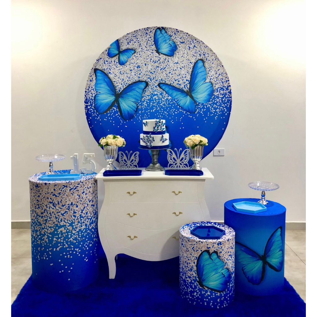 Borboleta Azul  - Kit 2 - Creare Decorações 