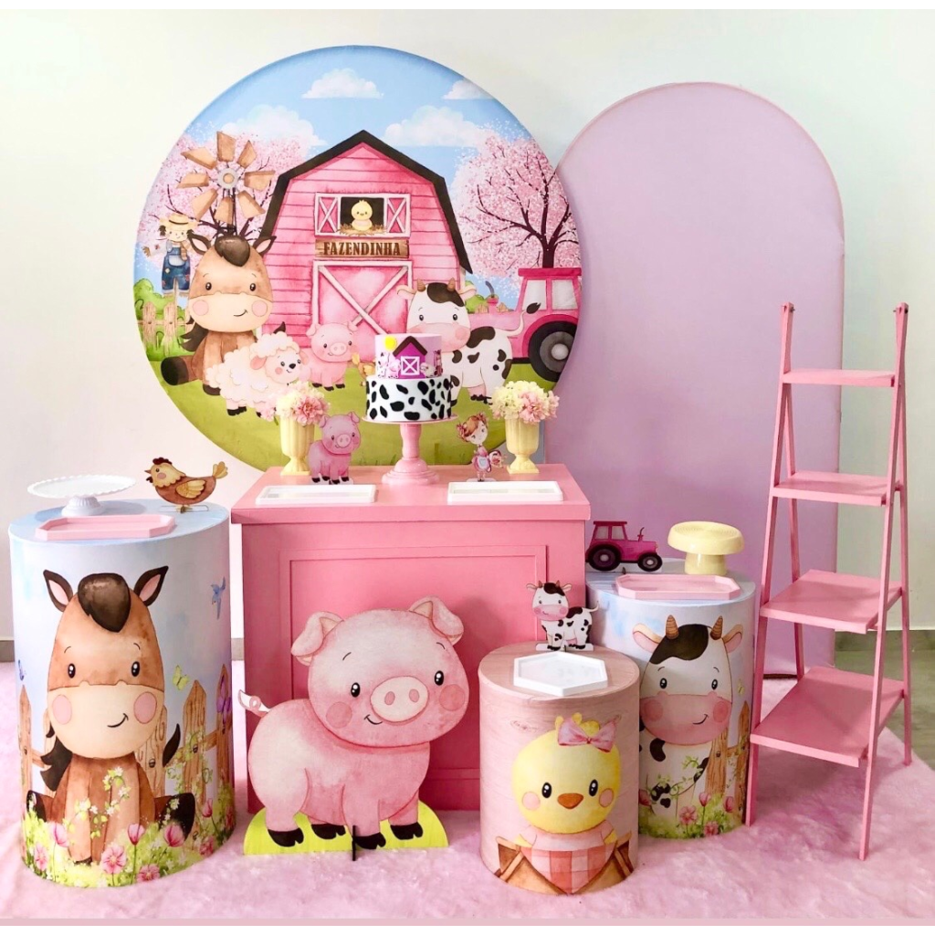 Fazendinha Rosa - Kit 3 - Creare Decorações 