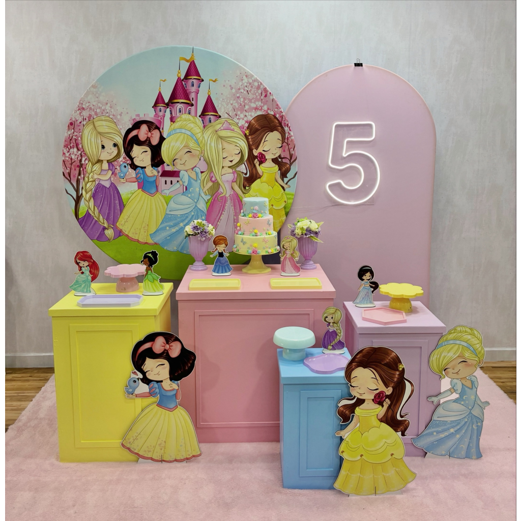 Princesas Cute Aquarela - Composição 2 - Creare Decorações 