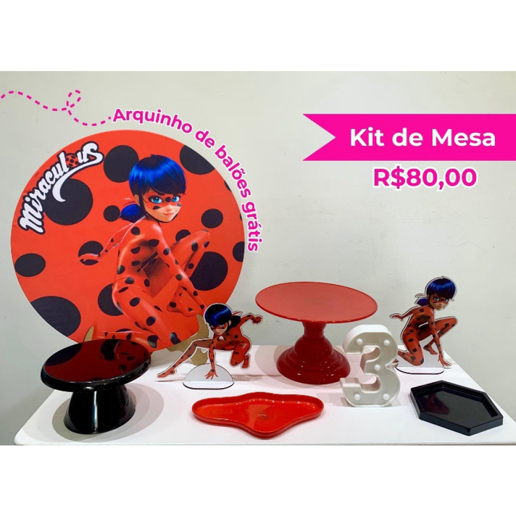 Kit de Mesa Ladybug - Creare Decorações 
