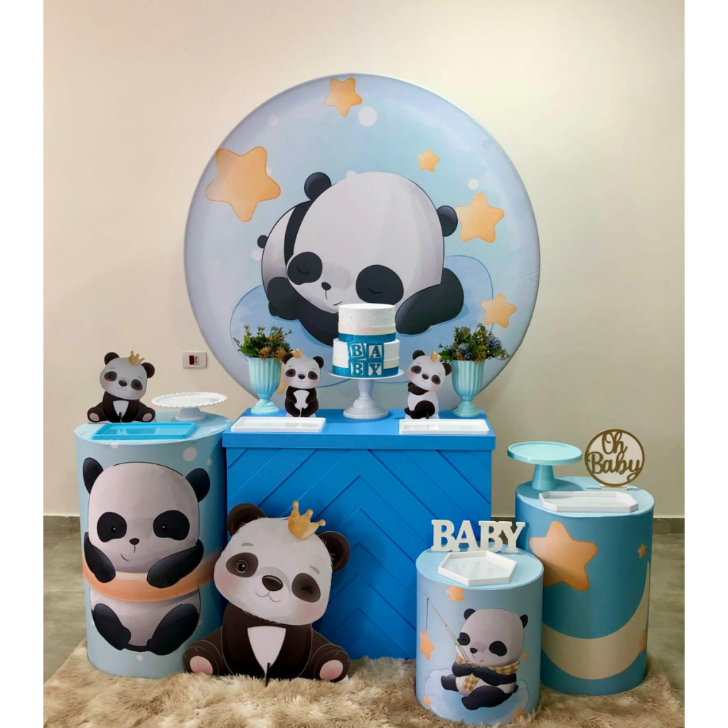 Panda Azul - Kit 2 - Creare Decorações 