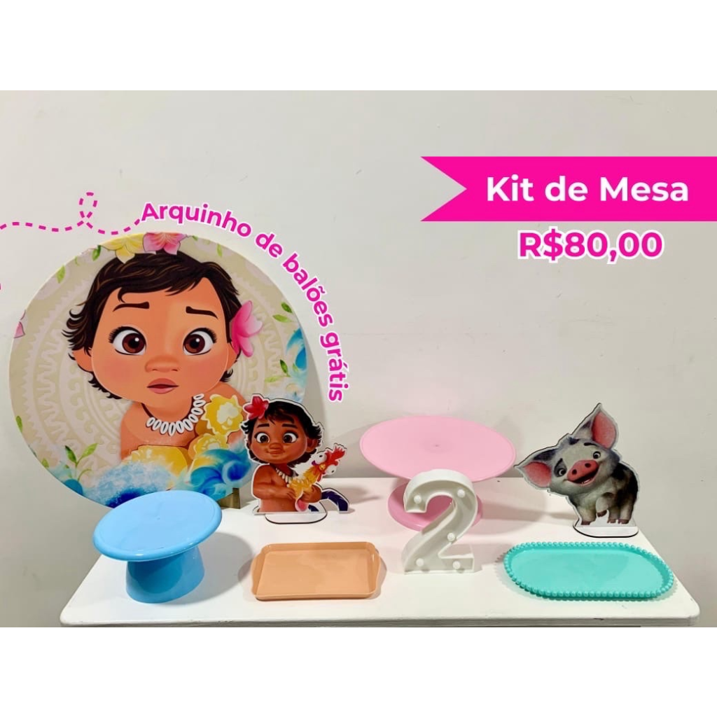 Kit de Mesa Moana Baby - Creare Decorações 