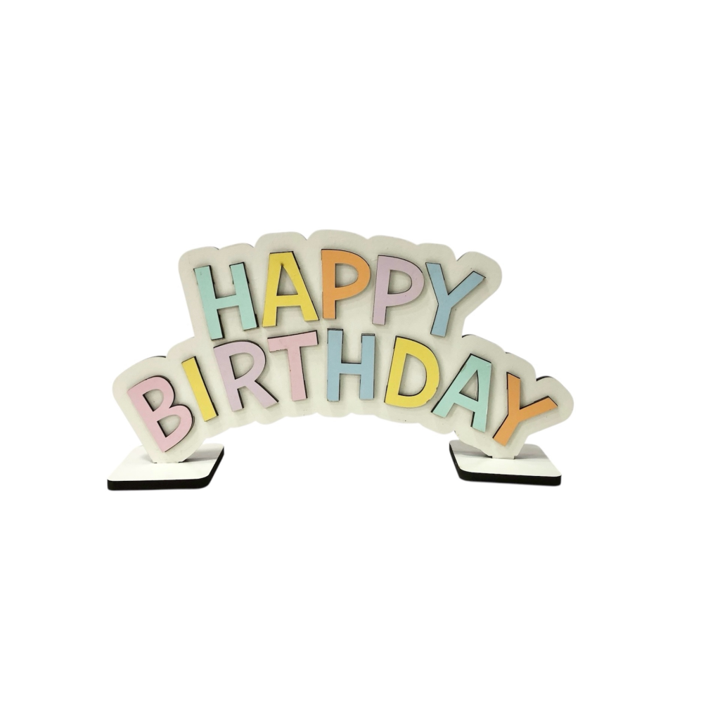 Display de Mesa 3D Happy Birthday - Creare Decorações 