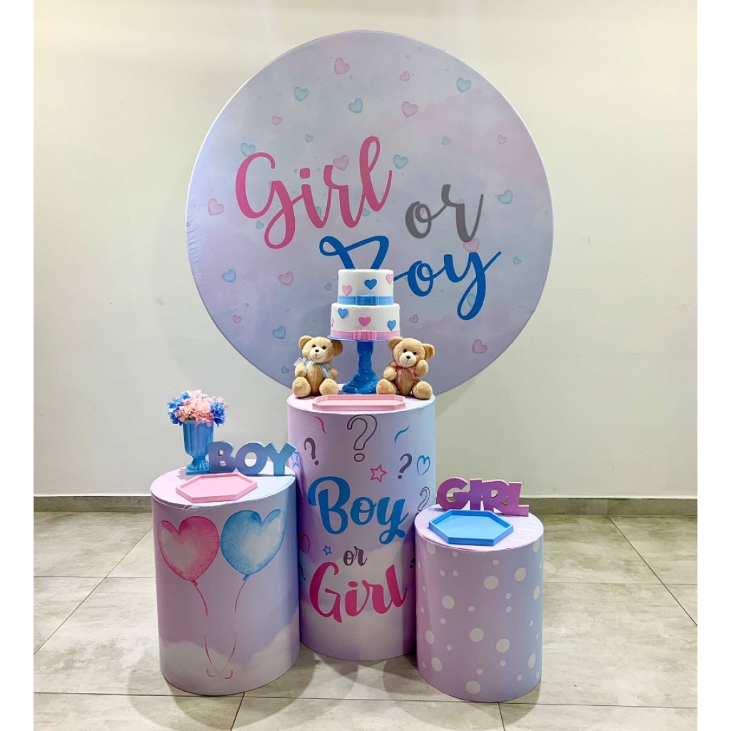 Chá Revelação Rosa E Azul Kit 1 - Creare Decorações 