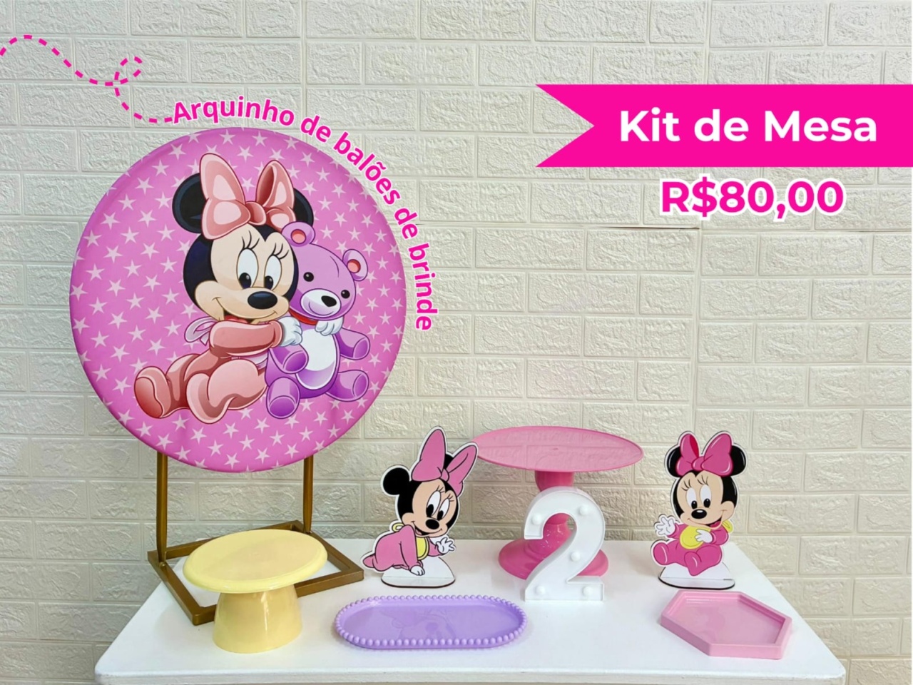 Kit de Mesa Minnie Baby - Creare Decorações 