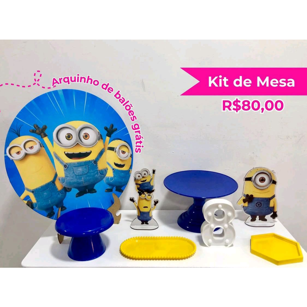 Kit de Mesa Minions - Creare Decorações 