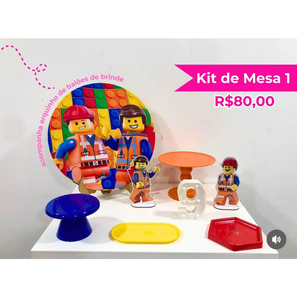 Kit de Mesa Lego - Creare Decorações 