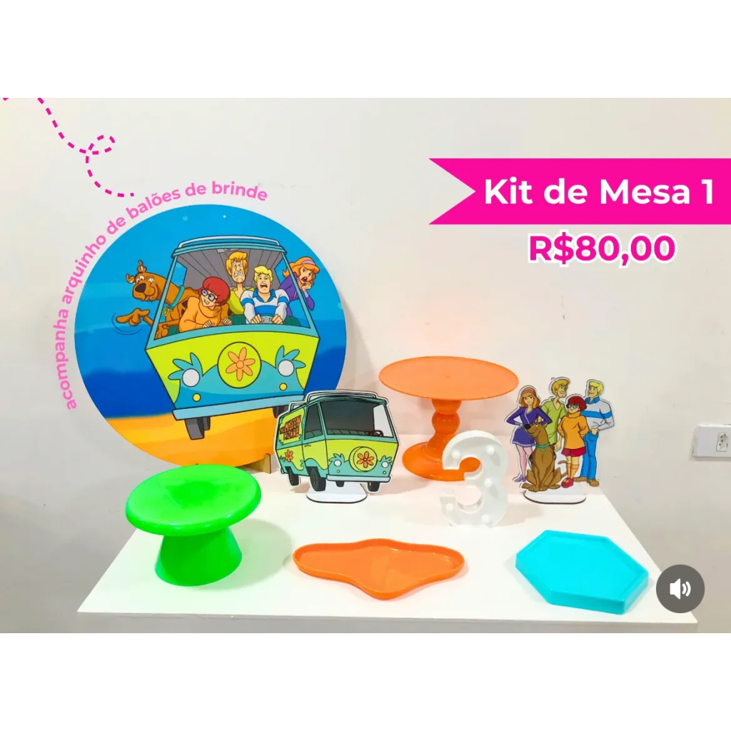 Kit de Mesa Scooby Doo - Creare Decorações 