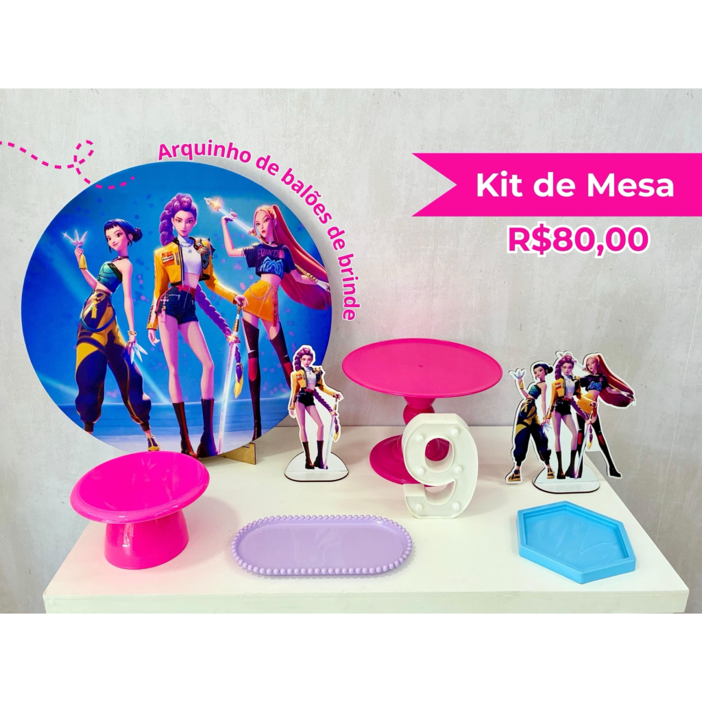 Kit de Mesa Guerreiras Do K-Pop - Creare Decorações 