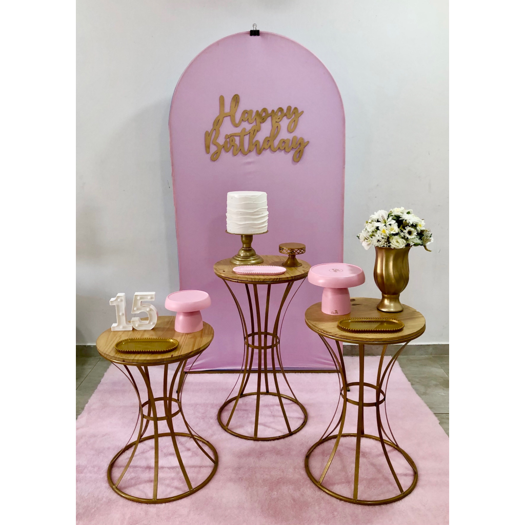 Rosa Com Dourado 1 - Composição  - Creare Decorações 