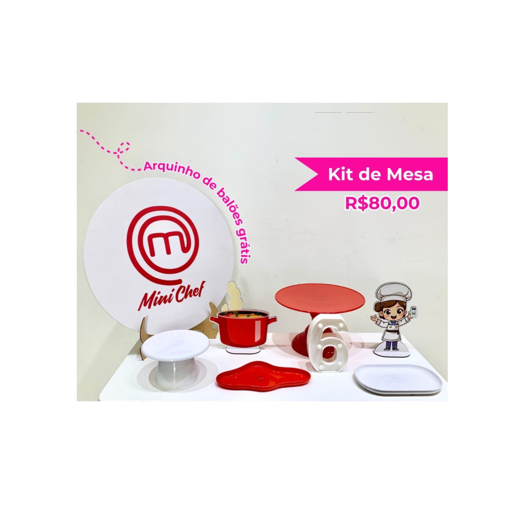 Kit de Mesa Mini Chefe Menina - Creare Decorações 