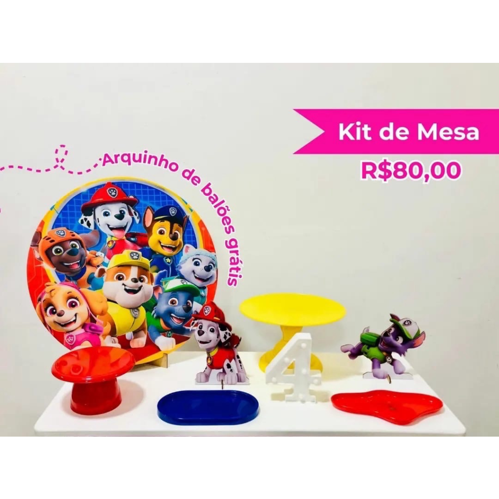 Kit de Mesa Patrulha Canina - Creare Decorações 