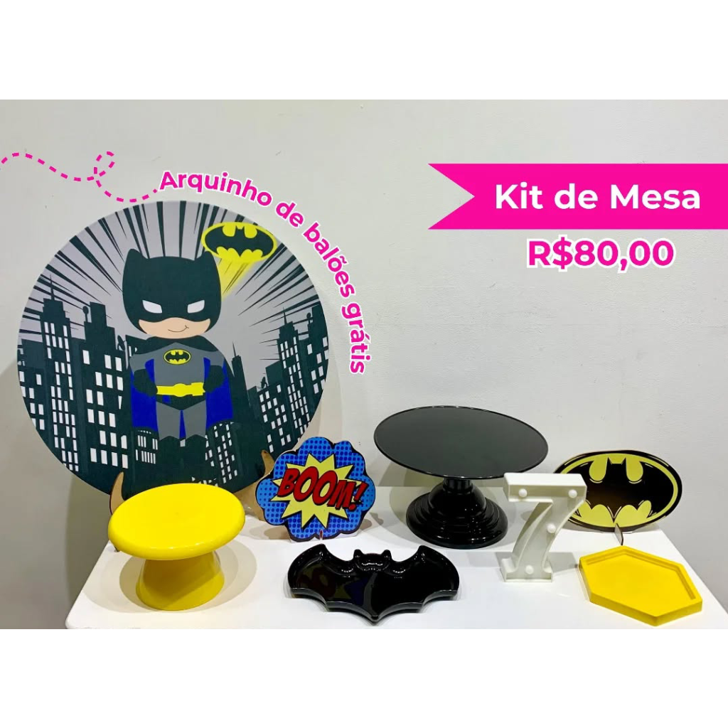 Kit de Mesa Batman - Creare Decorações 