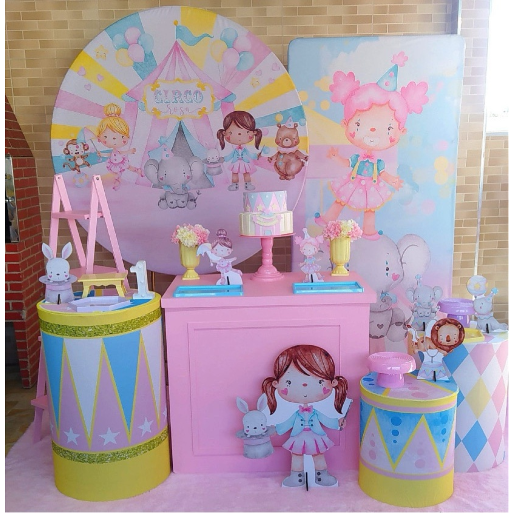 Circo Rosa Kit 3 - Creare Decorações 