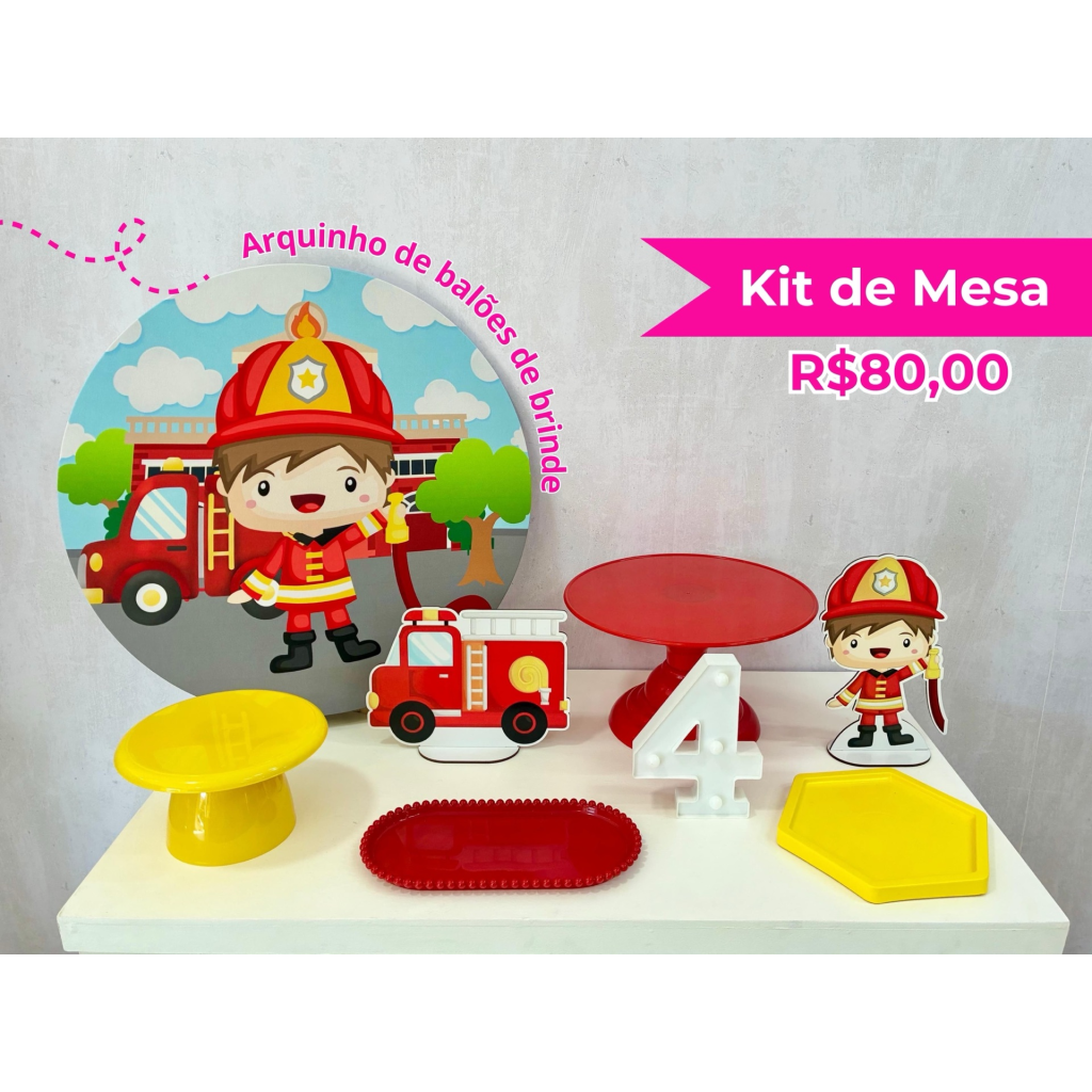 Kit de Mesa Bombeiro - Creare Decorações 