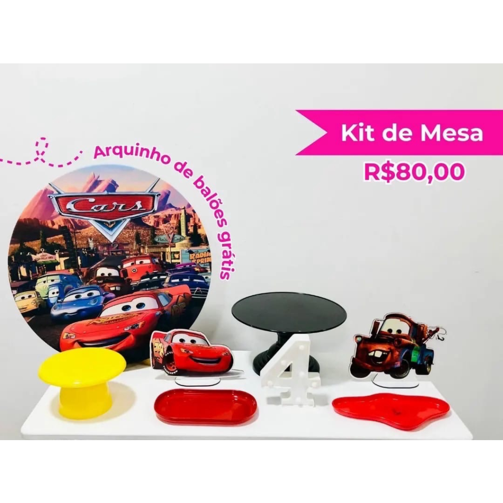Kit de Mesa Carros - Creare Decorações 
