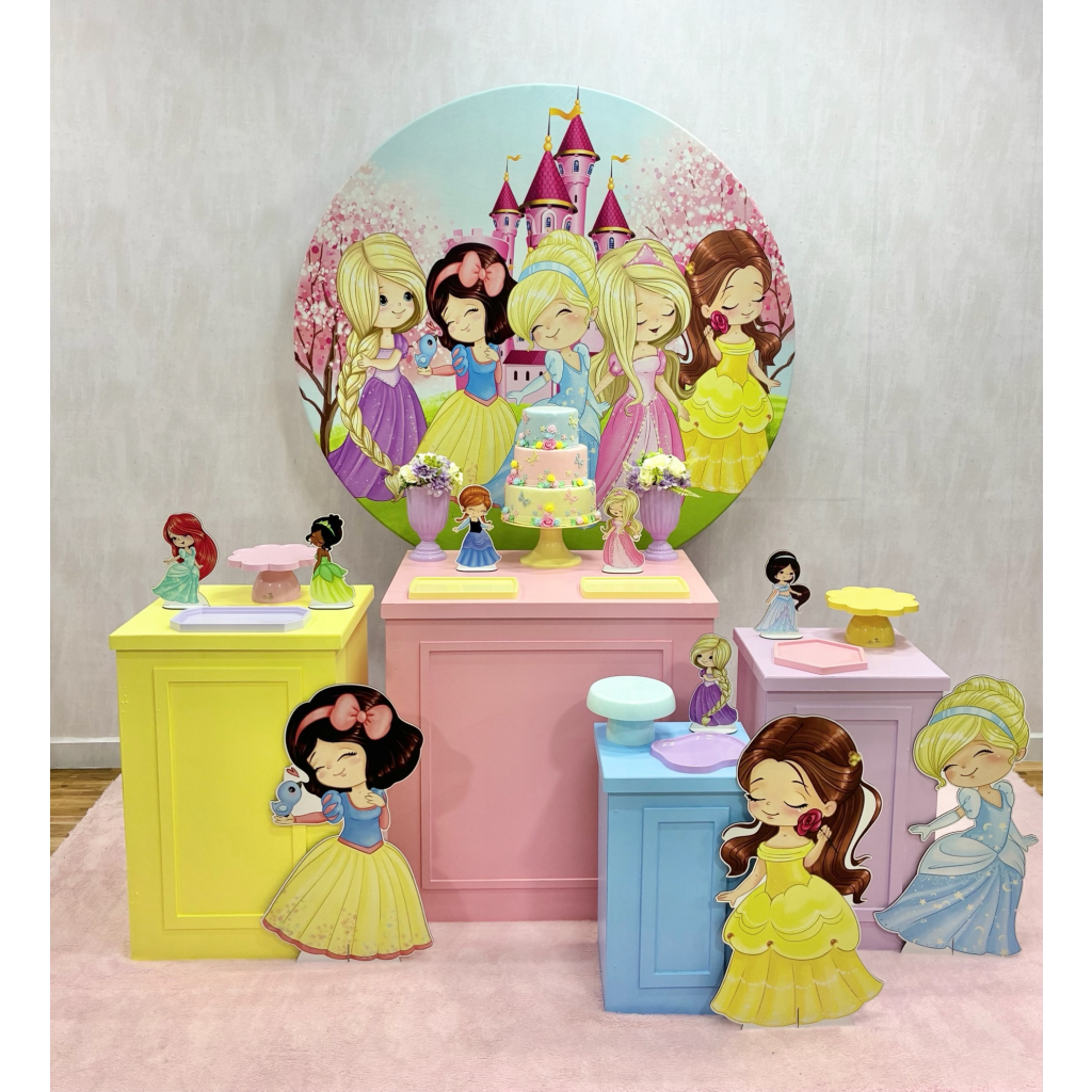 Princesas Cute Aquarela - Composição 1 - Creare Decorações 