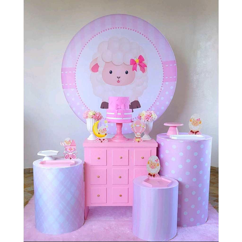 Ovelhinha Rosa - Kit 2 - Creare Decorações 