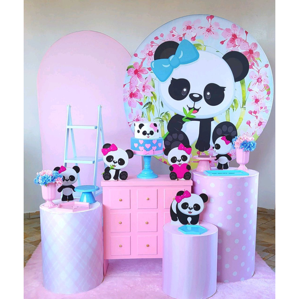 Panda Rosa - Kit 3 - Creare Decorações 