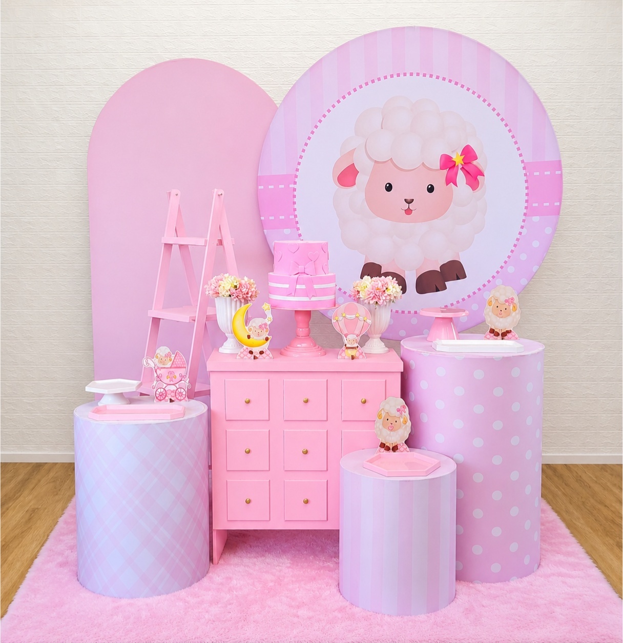 Ovelhinha Rosa - Kit 3 - Creare Decorações 