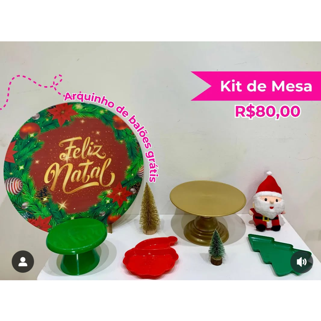 Kit de Mesa Natal Verde - Creare Decorações 
