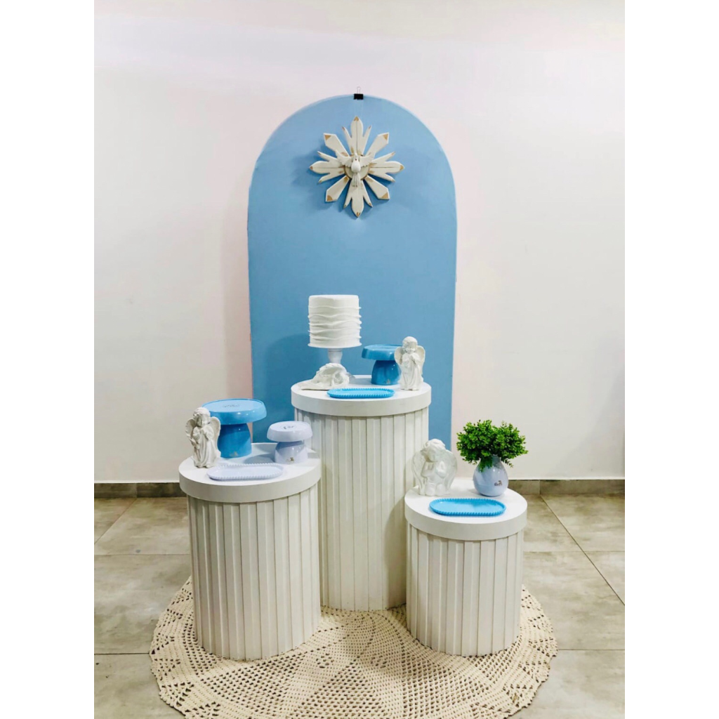 Batizado Azul E Branco - Composição  - Creare Decorações 