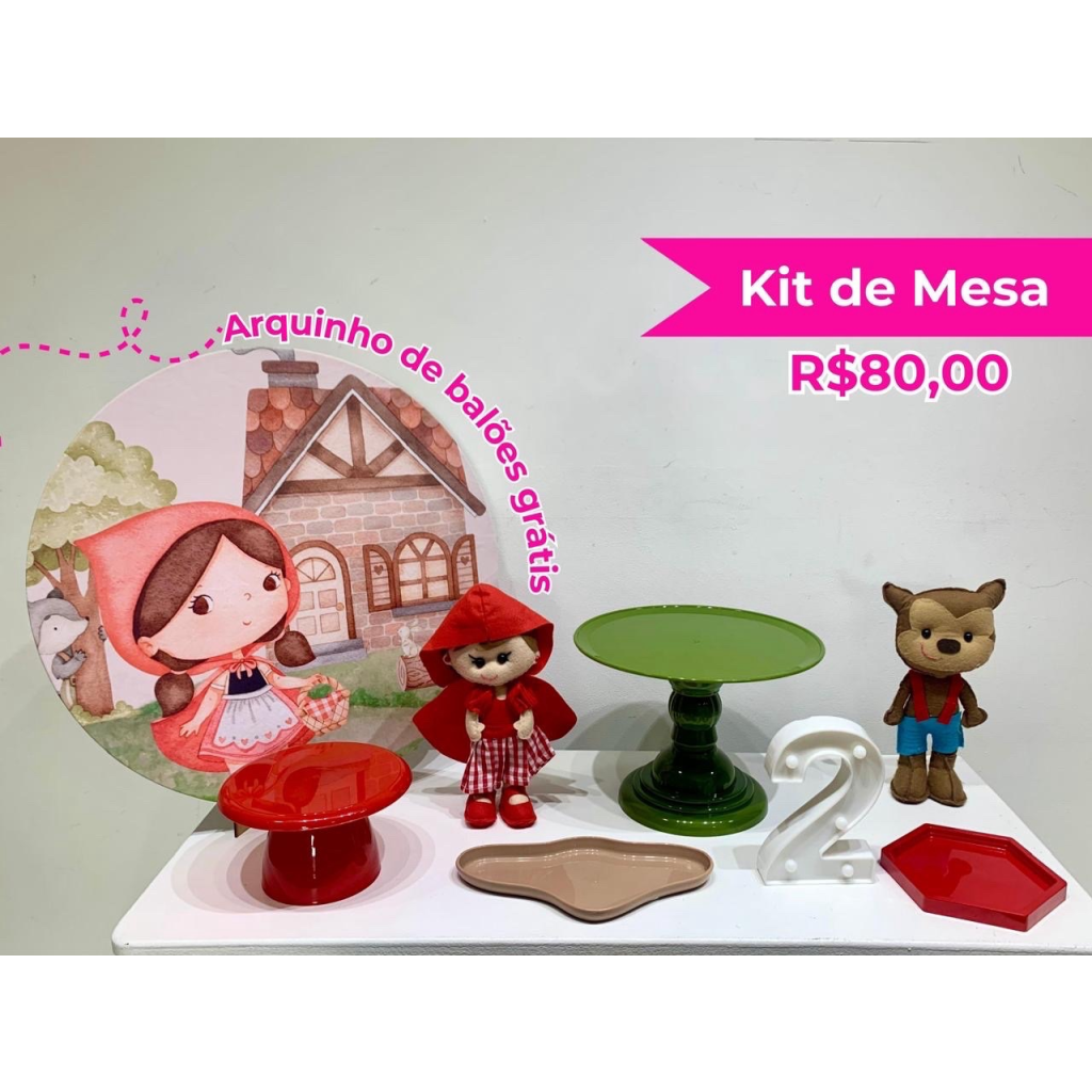 Kit de Mesa Chapeuzinho Vermelho - Creare Decorações 