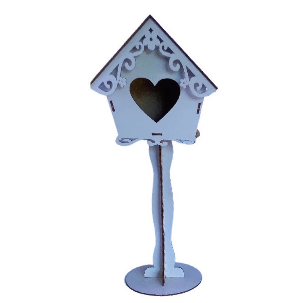 Casa de Passarinho Mdf de Mesa Azul - Creare Decorações 